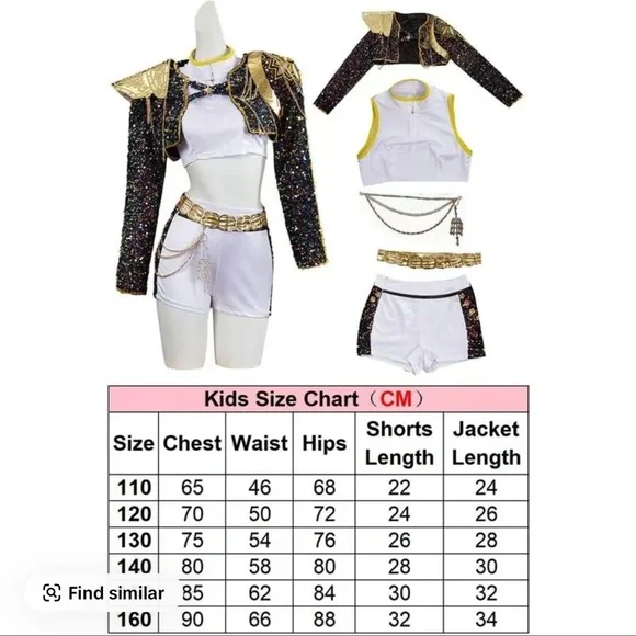 BRAND NEW K-pop Demon Hunters Girls Rumi Costume Size 130 - Picture 11 of 13